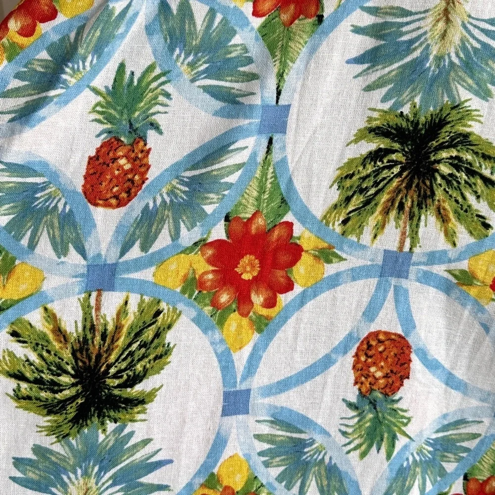 Rachel Zoe Tropical Print Matching Tank Top & A-Line Skirt Set,Blue/Green, Large - Picture 12 of 16